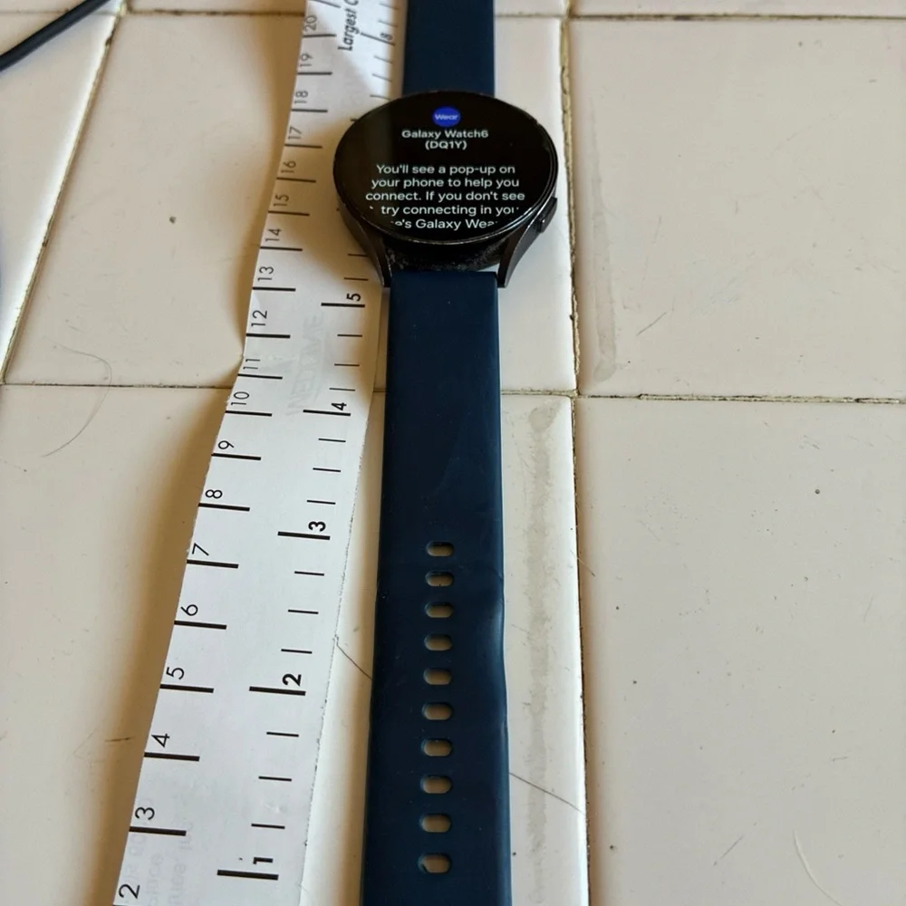 Samsung Galaxy 6 44mm Smartwatch Black/blue WiFi, Heart, unlock, Droid w charger